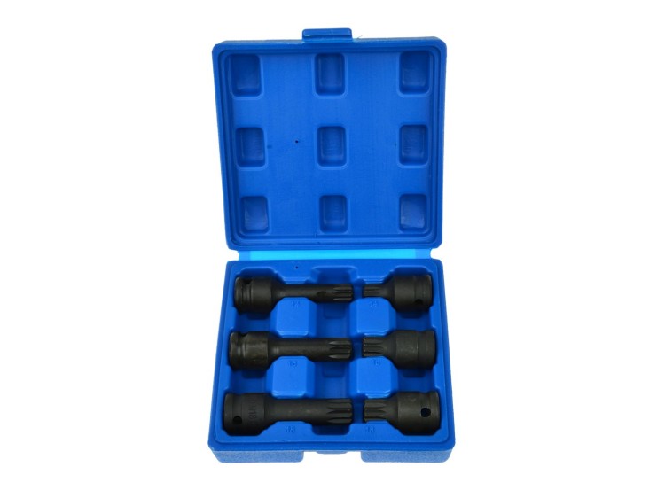 Zestaw trzech kluczy udarowych 1/2 SPLINE M14-M18 w niebieskim etui