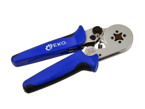 Zaciskarka do końcówek kabli tulejek 0,25-10 mm2, niebieska z ergonomiczną rękojeścią