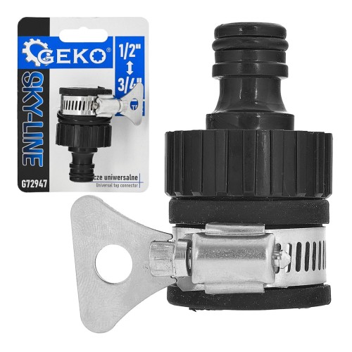 Przyłącze uniwersalne na kran z opaską zaciskową i szybkozłączką Sky-Line GEKO