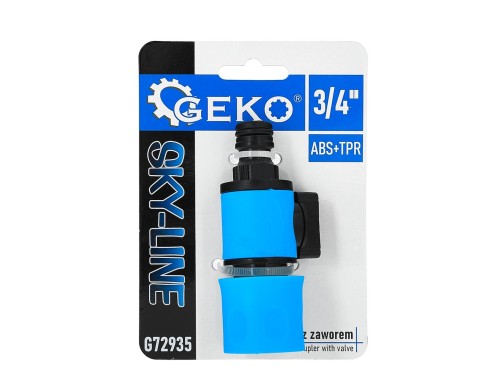 Szybkozłącze ogrodowe z zaworem i gumowaną obudową Sky-Line 3/4 cala