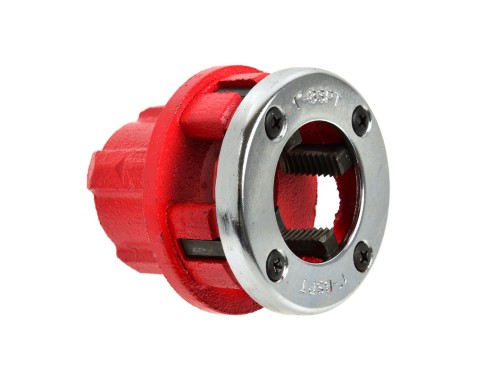 Czerwona główka narzynki do gwintownicy 1 cala z metalową tarczą i czterema śrubami