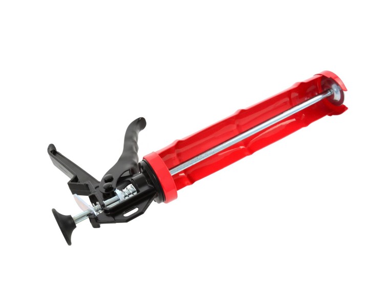 Pistolet wyciskacz do sylikonu i kleju z rurką stalowo-aluminiową i rękojeścią spustową