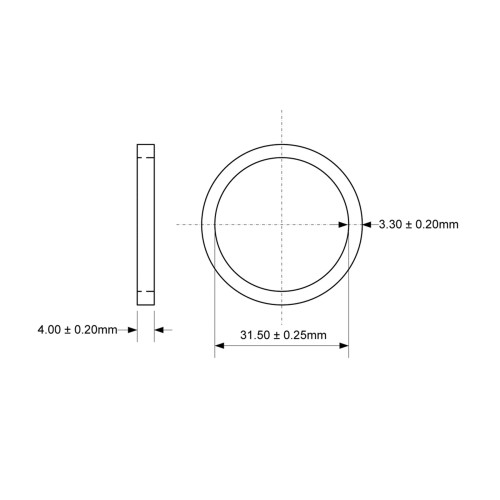 Uszczelka gumowa do syfonu M32 o średnicy 31,5 mm i grubości 4 mm, typowa podkładka MCALPINE