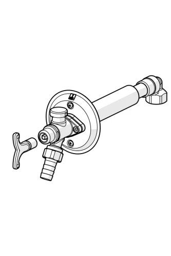 Ogrodowy zawór mrozoodporny ORAS 431716 z zaworem zwrotnym, odcinającym i podłączeniem na wąż 13 mm