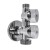 Zawór kątowy kombinowany 1/2''x3/4''x3/8'' Hyper Combi GFT z metalowymi pokrętłami i chromowanym wykończeniem
