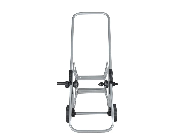 Metalowy wózek na wąż ogrodowy 1/2" z korbą, bębnem i dwoma kołami, model SKY-LINE