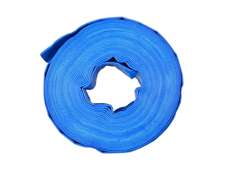 Niebieski zwinięty wąż gumowy PCV 20 m o średnicy 2 cala do wypompowywania nieczystości