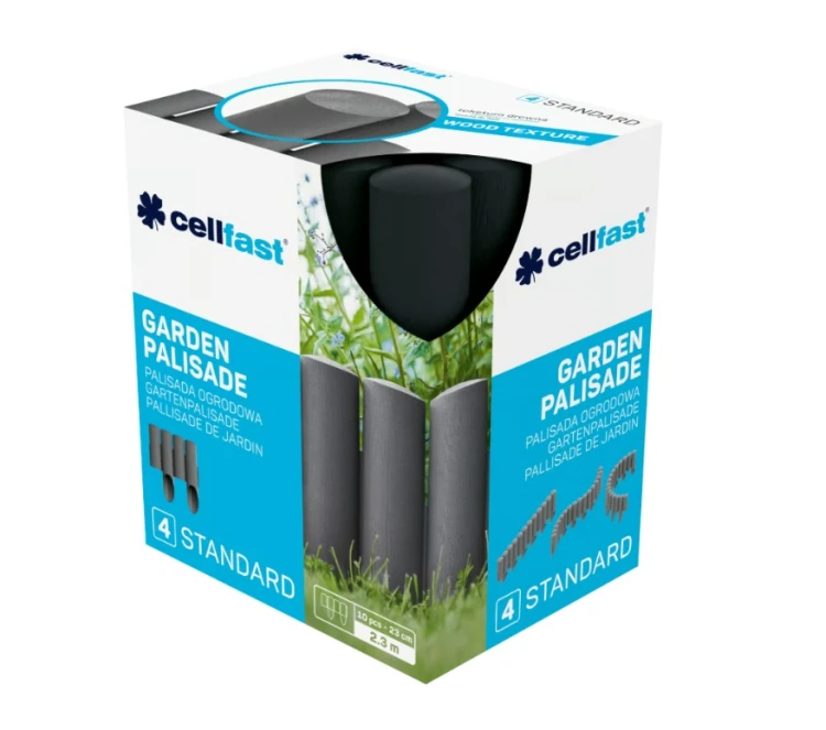 Palisada ogrodowa Cellfast antracytowa 4 elementy 2,3 m tekstura drewna UV mrozoodporna