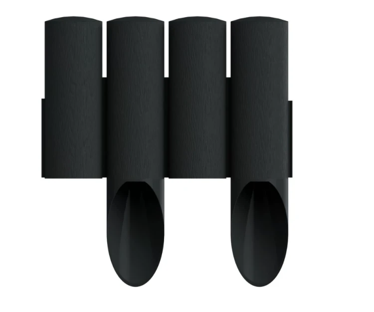 Czarna palisada ogrodowa Cellfast 34-045 z teksturą drewna i wygodnym łączeniem elementów