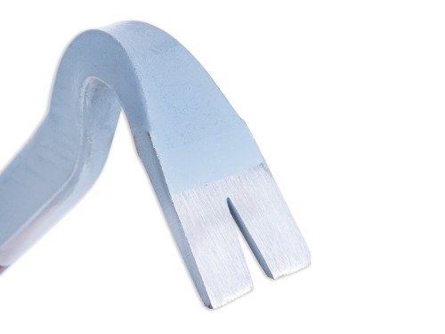 Dwustronny stalowy łom o długości 60 cm z profilowaną końcówką i kątem odchylenia 90°