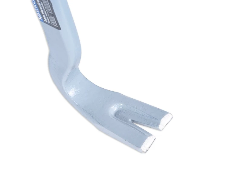 Dwustronny stalowy łom z profilowaną końcówką i kątem 90 stopni, długość 60 cm