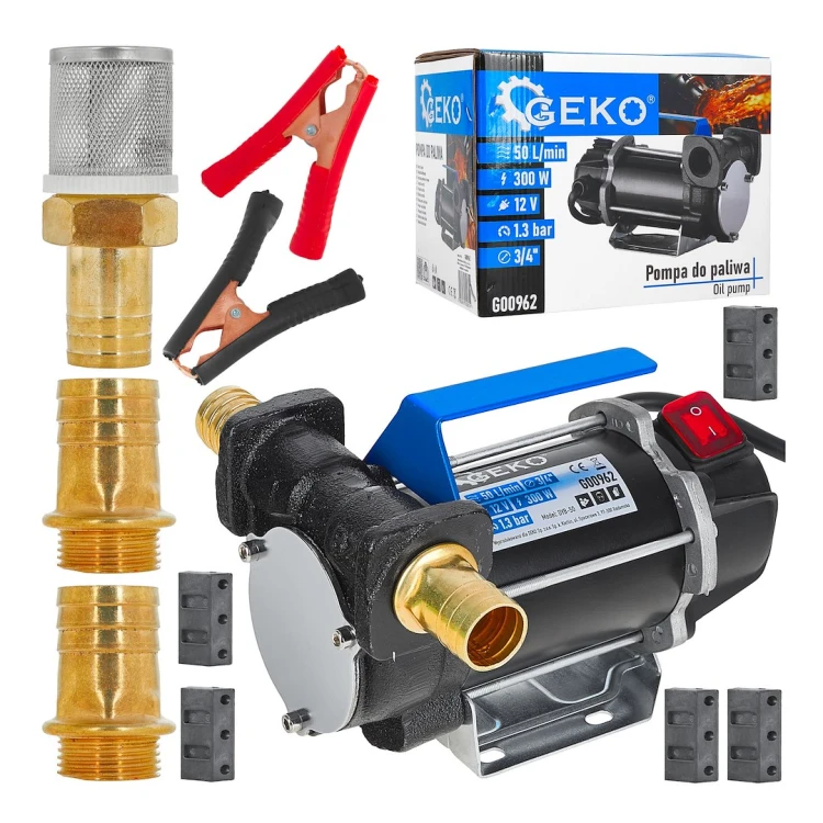 Elektryczna pompa do paliwa 12V 300W BIG GEKO z akcesoriami, filtrem i zapasowymi częściami