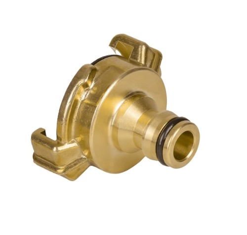 Mosiężne złącze z króćcem do szybkozłącza BRASS GK z uszczelką NBR i rozstawem kłów 40 mm