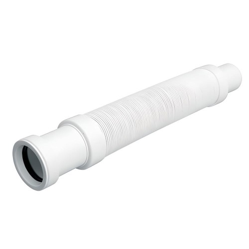 Elastyczna biała złączka harmonijkowa FLX501MP-S o długości 1000 mm z końcówkami mufową i prostą 50x50 mm