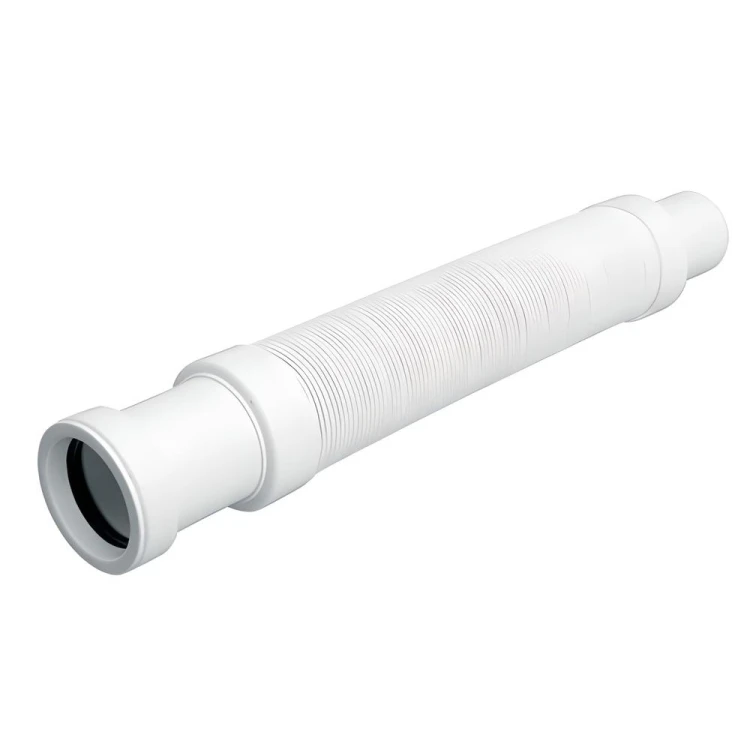 Elastyczna biała złączka harmonijkowa FLX501MP-S o długości 1000 mm z końcówkami mufową i prostą 50x50 mm