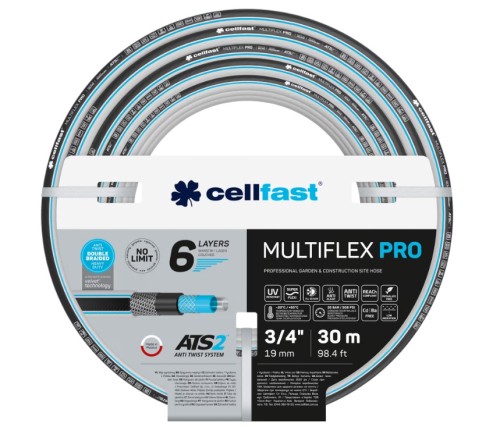 Wąż ogrodowy MULTIFLEX PRO ATS2 3/4 cala 30 m z podwójnym oplotem i 6-warstwową budową