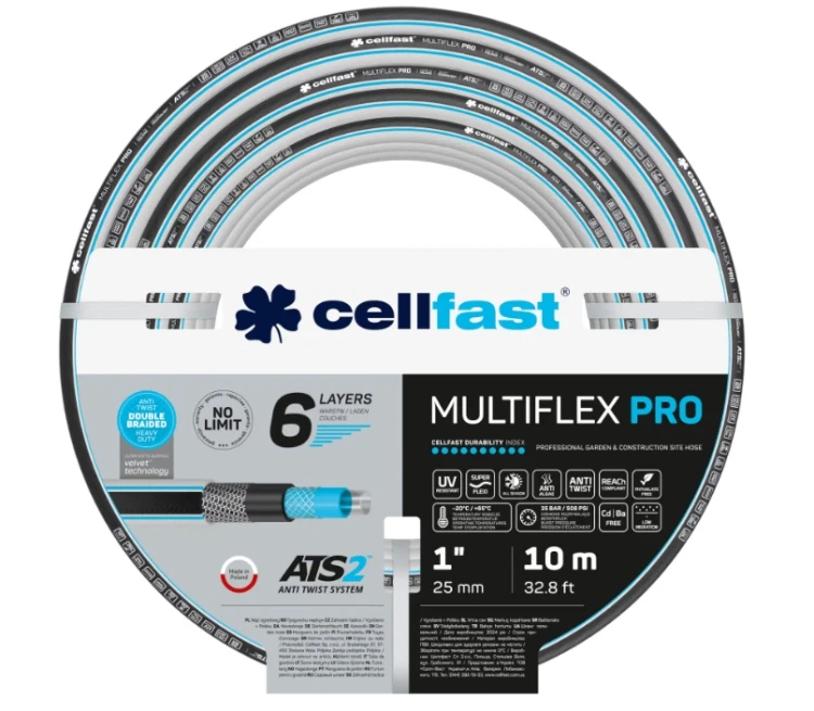 Wąż ogrodowy MULTIFLEX PRO ATS2 1 cal 10 m z podwójnym oplotem krzyżowo-trykotowym