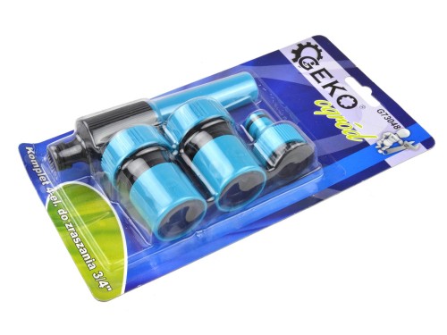 Zestaw zraszacza 3/4 cala z trzema szybkozłączkami i przyłączem kranowym, kolor niebieski