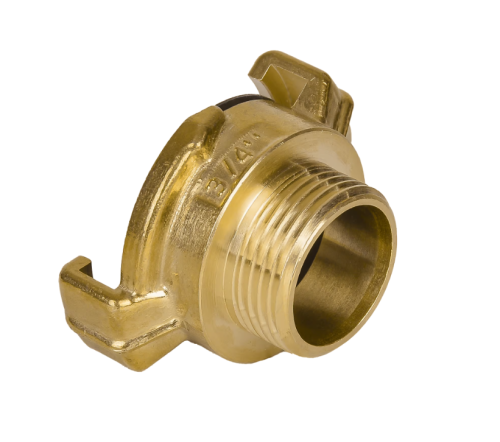 Złącze z gwintem zewnętrznym GK 3/4" mosiężne z uszczelką NBR, rozstaw kłów 40 mm, do węży i kranów