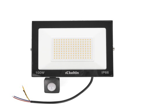 Naświetlacz LED 100W z czujnikiem ruchu i regulacją, barwa biała zimna 6500K, IP66