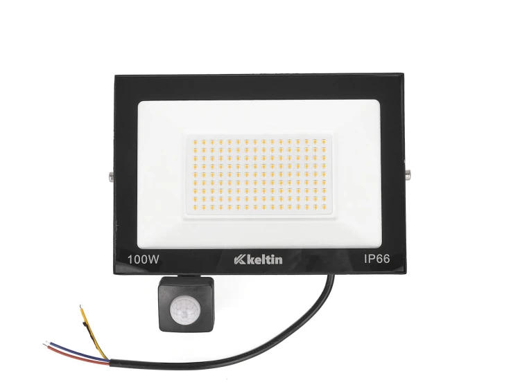 Naświetlacz LED 100W z czujnikiem ruchu i regulacją, barwa biała zimna 6500K, IP66