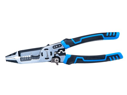 Szczypce wielofunkcyjne 225mm z ergonomicznymi uchwytami i funkcją ściągania izolacji