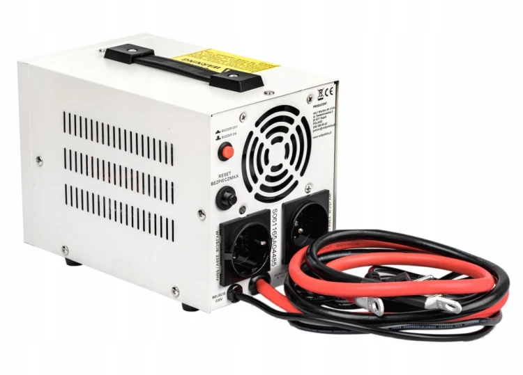 Zasilacz awaryjny SINUS PRO 850 E PLUS 12V biały z wentylatorem i kablami zasilającymi