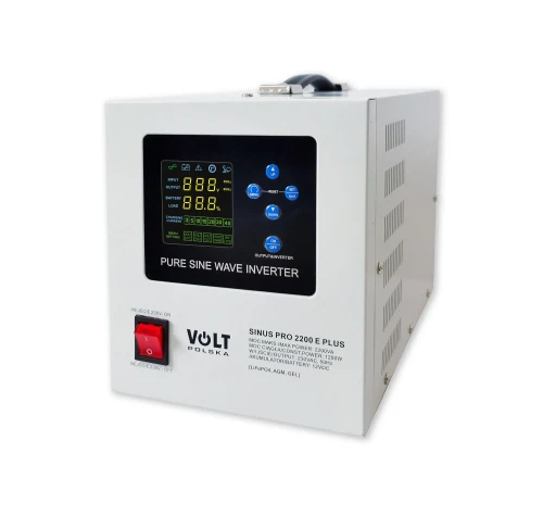 Zasilacz awaryjny SINUS PRO 2200 E PLUS 12V o mocy 1200W z wyświetlaczem i przyciskami sterującymi