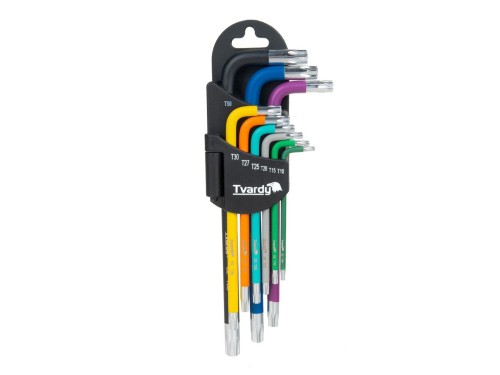 Kolorowe klucze torx Tvardy w uchwycie