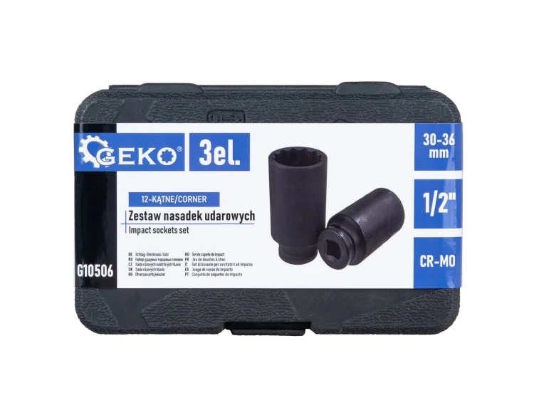 Etui GEKO z nasadkami udarowymi 30-36 mm