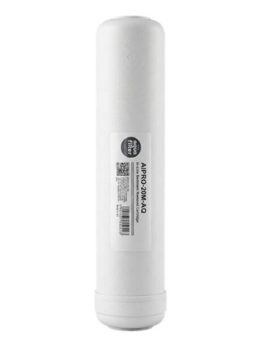 Biały liniowy wkład mechaniczny Aquafilter AIPRO-20M-AQ 12 cali, 20 mikronów, gwint 1/4 cala