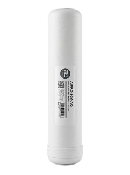 Biały liniowy wkład mechaniczny Aquafilter AIPRO-20M-AQ 12 cali, 20 mikronów, gwint 1/4 cala
