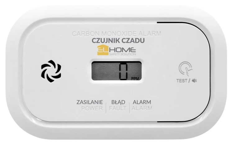 Czujnik czadu EL HOME z ekranem LCD i przyciskiem testu