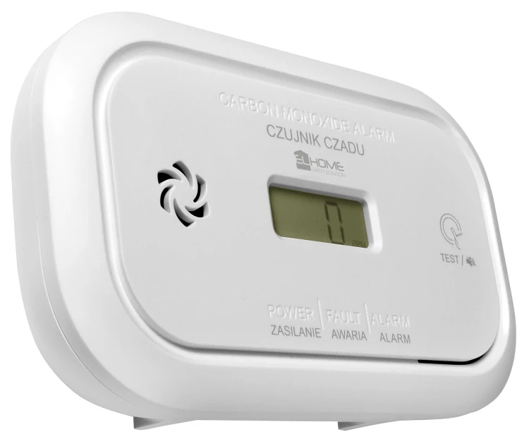 Czujnik czadu EL HOME z ekranem LCD i oznaczeniem testu