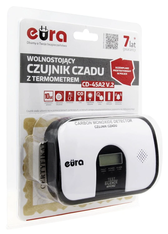 Czujnik czadu Eura w blistrze z opakowaniem