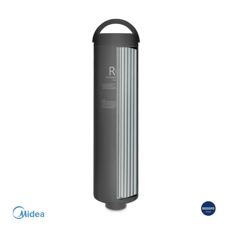 Czarny cylindryczny filtr Midea z uchwytem