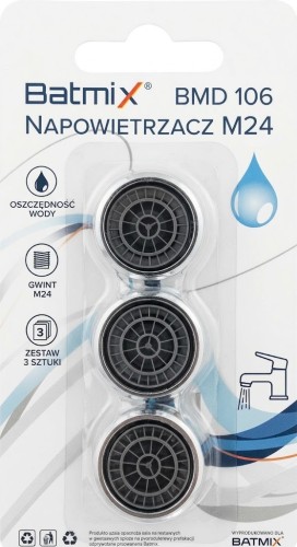 Opakowanie napowietrzacza M24 z trzema perlatorami Batmix