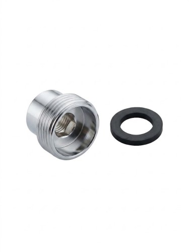 Chromowany metalowy adaptor gwintowany z uszczelką
