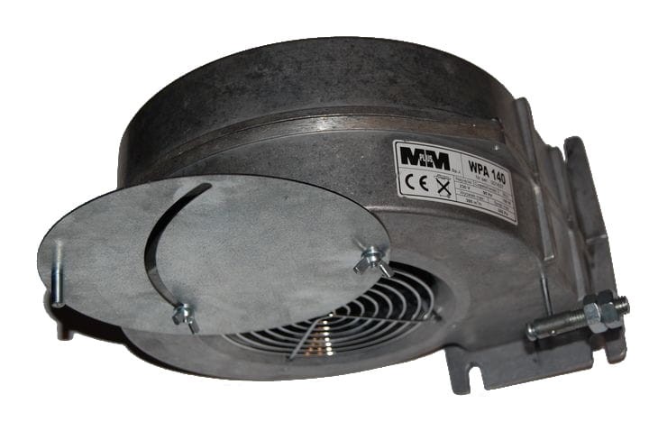 Wentylator promieniowy WPA 140 KP z klapką i przysłoną do nadmuchu w kotłach CO