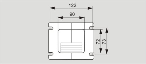 Rysunek techniczny wentylatora z wymiarami 122 i 90