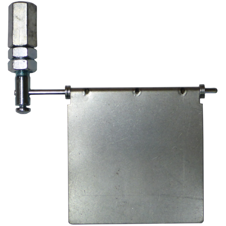 Metalowa klapka regulatora ciągu kominowego do wentylatorów WPA 140, 145, 143 z osiowym mocowaniem