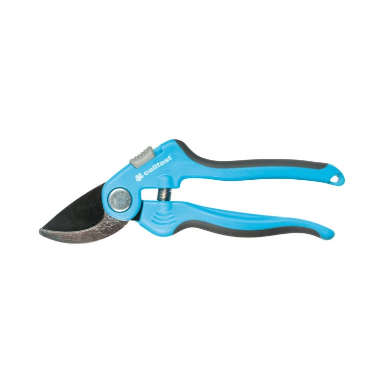 Sekator nożycowy IDEAL 40-414 Cellfast z niebieskimi rączkami SAFETOUCH do cięcia gałęzi