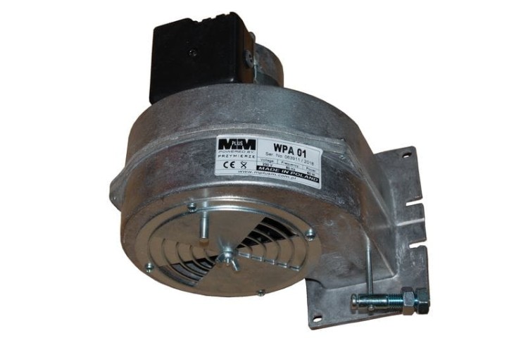 Wentylator WPA 01 KP promieniowy z aluminiową obudową, silnikiem i kołnierzem montażowym