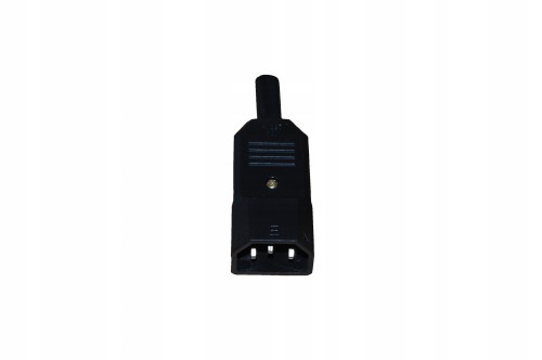 Czarna wtyczka 3-pin z przewodem