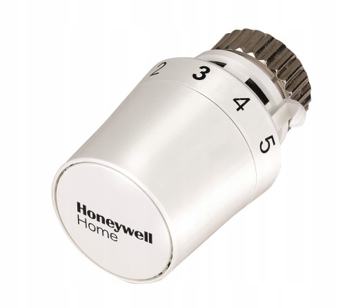 Biała głowica termostatyczna Honeywell Home z numerowaną skalą