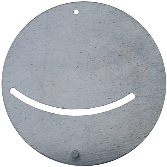 Metalowa przysłona wlotu powietrza do wentylatora WPA 03 WPA 120 z otworem montażowym i szczeliną