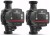 Dwie pompy ALPHA1L 25-60 180 Grundfos 230V z czarnym korpusem i panelem sterowania