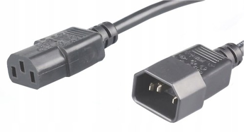 Przewód 2,5mb z wtyczką wentylatora kotła damską i męską, 3-pin, czarny kabel