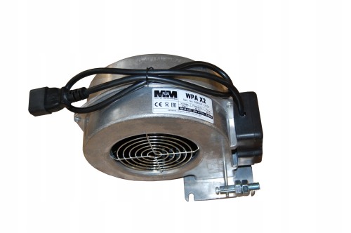 Wentylator promieniowy WPA X2 K z aluminiową obudową, metalowym wirnikiem i przewodem z wtyczką