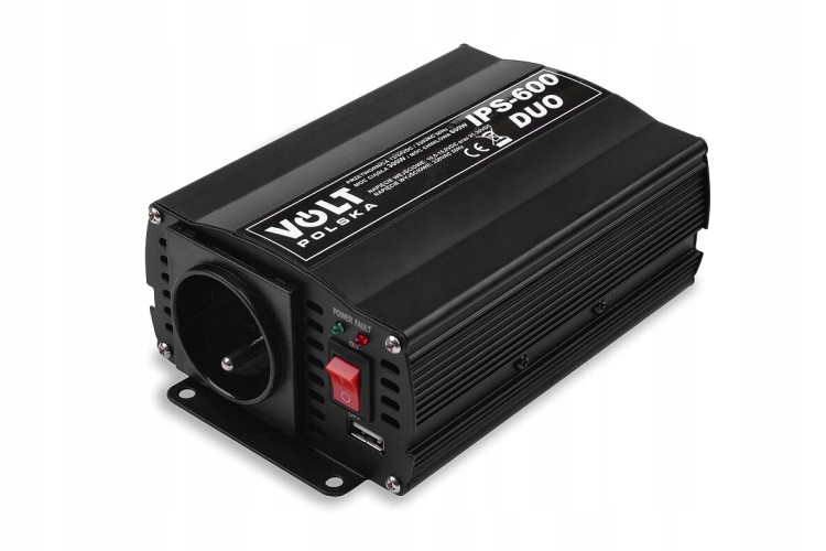 Przetwornica napięcia samochodowa Volt IPS-600 DUO 12V 24V 230V z gniazdem i USB